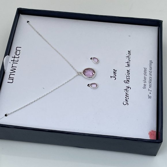 Unwritten Necklaces sterling silver .925 June SET - Picture 6 of 16